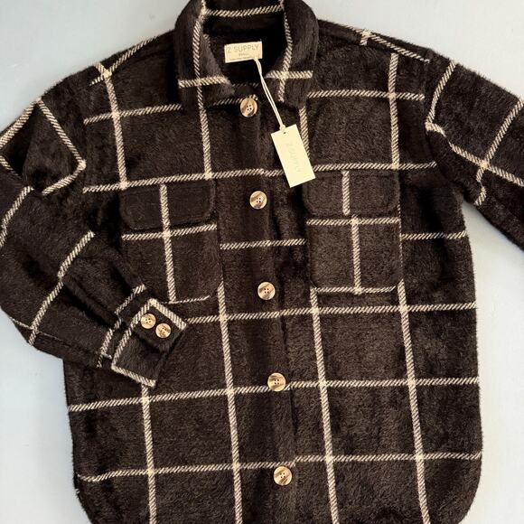 NWT Z Supply Evereve Tucker Plaid Black Oversized Shirt Jacket - Picture 6 of 8